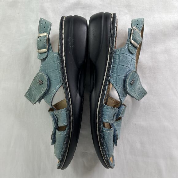 Finn Comfort Teal Blue Sandals Size EU 37D/US 6.5-7 Made in Germany, comfort - Picture 8 of 9